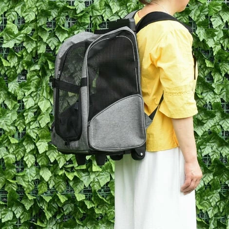 PawHut Pet Travel Backpack Bag Cat Puppy Dog Carrier w/ Trolley and Telescopic PawHut Pet Travel Backpack Bag Cat Puppy Dog Carrier W/ Trolley And Telescopic -PawHut Shop 35493036 3