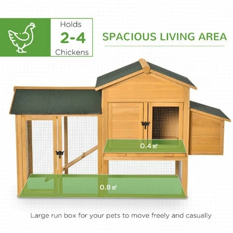PawHut 168cm Chicken Coop Hen House w/ Run Nesting Box Slide Out Tray Yellow PawHut 168cm Chicken Coop Hen House W/ Run Nesting Box Slide Out Tray Yellow -PawHut Shop 35493037 4