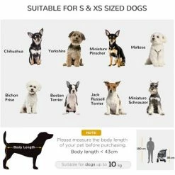 PawHut Pet Stroller Dog Foldable Travel Carriage With Reversible Handle -PawHut Shop 35549094 4