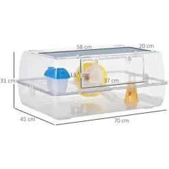PawHut Portable 2 Storey Hamster Cage W/Running Wheel Drinker Feeding Bowl -PawHut Shop 35679994 2