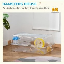 PawHut Portable 2 Storey Hamster Cage W/Running Wheel Drinker Feeding Bowl -PawHut Shop 35679994 5
