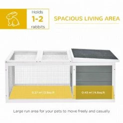PawHut Rabbit Hutch Animal Cage Pet Run Cover, With Water-resistant Asphalt Roof -PawHut Shop 35921130 4
