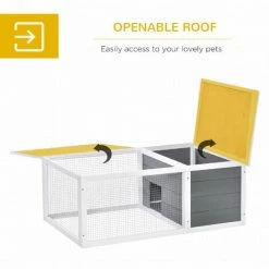 PawHut Rabbit Hutch Animal Cage Pet Run Cover, With Water-resistant Asphalt Roof -PawHut Shop 35921130 5