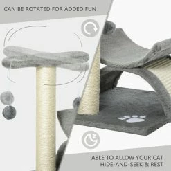 PawHut Cat Tree Plush Scratcher Kitty Activity Play Center Tunnel Dangling Ball -PawHut Shop 36012703 5