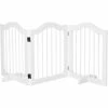 PawHut Freestanding Pet Gate Safety Barrier 3 Pannel W/ Support Feet White