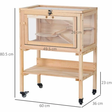 PawHut Wooden Hamster Cage Rodent Small Animals Hutch Removeable Play House PawHut Wooden Hamster Cage Rodent Small Animals Hutch Removeable Play House -PawHut Shop 36876282 2