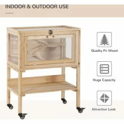 PawHut Wooden Hamster Cage Rodent Small Animals Hutch Removeable Play House 3 PawHut Wooden Hamster Cage Rodent Small Animals Hutch Removeable Play House -PawHut Shop 36876282 4