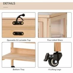 PawHut Wooden Hamster Cage Rodent Small Animals Hutch Removeable Play House 4 PawHut Wooden Hamster Cage Rodent Small Animals Hutch Removeable Play House -PawHut Shop 36876282 5