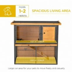 PawHut Wood-metal Rabbit Hutch Elevated Pet House Outdoor 89.5 X 45 X 81cm 3 PawHut Wood-metal Rabbit Hutch Elevated Pet House Outdoor 89.5 X 45 X 81cm -PawHut Shop 36876301 4
