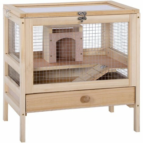 PawHut Hamster Cage Rodent Mouse Pet Small Animal Box for Indoor and Outdoor PawHut Hamster Cage Rodent Mouse Pet Small Animal Box For Indoor And Outdoor -PawHut Shop 37150163 1