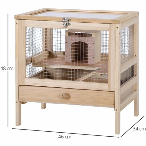 PawHut Hamster Cage Rodent Mouse Pet Small Animal Box for Indoor and Outdoor PawHut Hamster Cage Rodent Mouse Pet Small Animal Box For Indoor And Outdoor -PawHut Shop 37150163 2