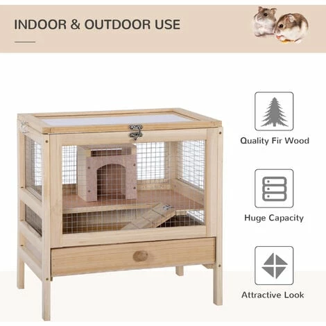 PawHut Hamster Cage Rodent Mouse Pet Small Animal Box for Indoor and Outdoor PawHut Hamster Cage Rodent Mouse Pet Small Animal Box For Indoor And Outdoor -PawHut Shop 37150163 4