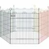 PawHut Pet Playpen Dog Puppy Crate Kennel W/ Door Metal Indoor & Outdoor