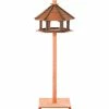 PawHut Wooden Bird Feeder Bird Table With Roof For Outside Use Brown 130cm