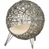 PawHut Rattan Wicker Elevated Cat House Kitten Bed Pet Furniture With Cushion