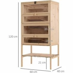 PawHut Hamster Cage Wooden Mouse Rodent Small Pet Animals Tall 5-Tier Play -PawHut Shop 4102082 2