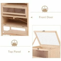 PawHut Hamster Cage Wooden Mouse Rodent Small Pet Animals Tall 5-Tier Play -PawHut Shop 4102082 5