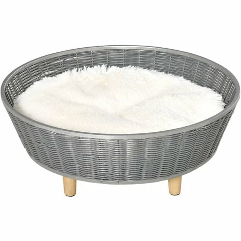 PawHut Wicker Dog Sofa Rattan Cat Bed w/ Washable Soft Cushion for XS S Dogs PawHut Wicker Dog Sofa Rattan Cat Bed W/ Washable Soft Cushion For XS S Dogs -PawHut Shop 42768934 1