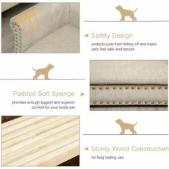 PawHut Dog Sofa Pet Chair W/ Removable Soft Cushion For Mini Dogs - Khaki 3 PawHut Dog Sofa Pet Chair W/ Removable Soft Cushion For Mini Dogs - Khaki -PawHut Shop 43027462 4