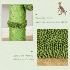 PawHut Cactus Cat Tree Tower Sisal Scratching Post With Hammock 40 X 40 X 96 Cm -PawHut Shop 43027550 5