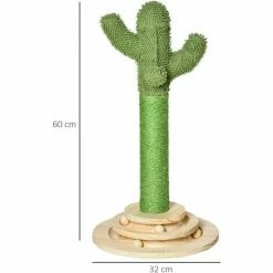 PawHut Cat Tree Cactus Sisal Scratching Post Interactive Fun Roller Exerciser -PawHut Shop 43027566 2