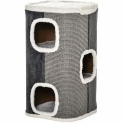 PawHut Cat Barrel Kitten Tree Tower Sisal Scratching Furniture Climbing Frame
