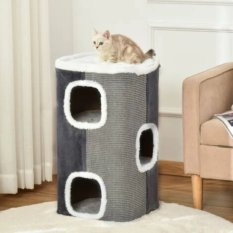 PawHut Cat Barrel Kitten Tree Tower Sisal Scratching Furniture Climbing Frame PawHut Cat Barrel Kitten Tree Tower Sisal Scratching Furniture Climbing Frame -PawHut Shop 43707251 3
