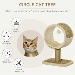 PawHut Cat Tree Tower Kitten Furniture Activity Center W/ Scratching Post Toy -PawHut Shop 43707252 4