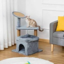 PawHut Cat Tree Tower W/ Scratching Posts Pad Condo Perch Bed Ball Kitten Toy -PawHut Shop 45484264 3