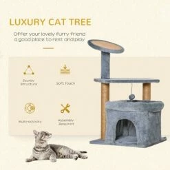 PawHut Cat Tree Tower W/ Scratching Posts Pad Condo Perch Bed Ball Kitten Toy -PawHut Shop 45484264 4