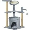 PawHut Cat Tree Tower Kitten Scratching Post W/ Condo Bed Scratcher Perch Ball