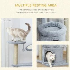 PawHut Cat Tree Tower Kitten Scratching Post W/ Condo Bed Scratcher Perch Ball -PawHut Shop 45484278 5