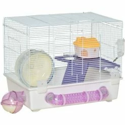 PawHut Hamster Cage Gerbil Rodent House Small Animal Habitat Exercise Wheels