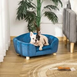 PawHut Dog Sofa Bed W/ Removable Soft Cushion For XS And S Size Dogs - Blue -PawHut Shop 45948777 3