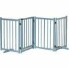 PawHut Freestanding Pet Gate W/ 2 Support Feet For Doorways Stairs Blue Grey