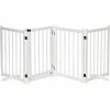 PawHut Freestanding Pet Gate W/ 2 Support Feet For Doorways Stairs White