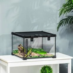 PawHut Glass Reptile Terrarium Insect Breeding Tank Vivarium Habitats With Thermometer For Lizards, Horned Frogs, Snakes, Spiders - Small 30 X 30 X 20cm 2 PawHut Glass Reptile Terrarium Insect Breeding Tank Vivarium Habitats With Thermometer For Lizards, Horned Frogs, Snakes, Spiders - Small 30 X 30 X 20cm -PawHut Shop 46360739 3