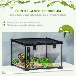 PawHut Glass Reptile Terrarium Insect Breeding Tank Vivarium Habitats With Thermometer For Lizards, Horned Frogs, Snakes, Spiders - Small 30 X 30 X 20cm 3 PawHut Glass Reptile Terrarium Insect Breeding Tank Vivarium Habitats With Thermometer For Lizards, Horned Frogs, Snakes, Spiders - Small 30 X 30 X 20cm -PawHut Shop 46360739 4