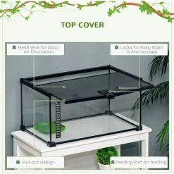PawHut Glass Reptile Terrarium Habitats For Lizards, Frogs, Snake 50 X 30 X 25cm 4 PawHut Glass Reptile Terrarium Habitats For Lizards, Frogs, Snake 50 X 30 X 25cm -PawHut Shop 46360740 5