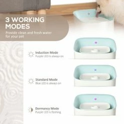 PawHut Pet Water Fountain Automatic W/ Infrared Sensor, LED Indicator - Blue -PawHut Shop 46849308 4