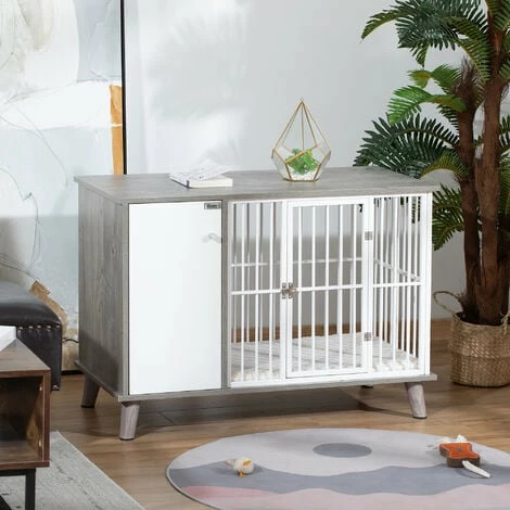 PawHut Dog Crate Pet Kennel Cage End Table Side Cabinet Cushion for Small Dogs PawHut Dog Crate Pet Kennel Cage End Table Side Cabinet Cushion For Small Dogs -PawHut Shop 47146400 3