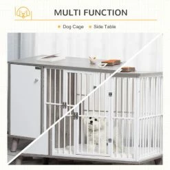 PawHut Dog Crate Pet Kennel Cage End Table Side Cabinet Cushion For Small Dogs 3 PawHut Dog Crate Pet Kennel Cage End Table Side Cabinet Cushion For Small Dogs -PawHut Shop 47146400 4
