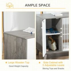 PawHut Dog Crate Pet Kennel Cage End Table Side Cabinet Cushion For Small Dogs 4 PawHut Dog Crate Pet Kennel Cage End Table Side Cabinet Cushion For Small Dogs -PawHut Shop 47146400 5