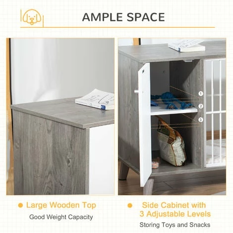 PawHut Dog Crate Pet Kennel Cage End Table Side Cabinet Cushion for Small Dogs PawHut Dog Crate Pet Kennel Cage End Table Side Cabinet Cushion For Small Dogs -PawHut Shop 47146400 5