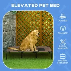 PawHut Elevated Dog Bed Cooling Raised Pet Cot For Indoor Outdoor Use, X Large -PawHut Shop 47146444 4