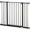 PawHut Pressure Fitted Pet Dog Safety Gate Metal Fence 76 Cm Tall, Black