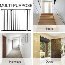 PawHut Pressure Fitted Pet Dog Safety Gate Metal Fence 76 Cm Tall, Black -PawHut Shop 47719898 5