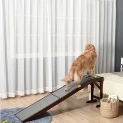 PawHut Pet Ramp For Dogs Cats W/ Non-Slip Carpet For Bed Sofa, 188x40.5x63.5cm 2 PawHut Pet Ramp For Dogs Cats W/ Non-Slip Carpet For Bed Sofa, 188x40.5x63.5cm -PawHut Shop 48445902 3