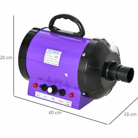 PawHut 2800W Dog Hair Dryer Pet Grooming Blaster Blower Dryer 3 Nozzles, Purple PawHut 2800W Dog Hair Dryer Pet Grooming Blaster Blower Dryer 3 Nozzles, Purple -PawHut Shop 48446116 2