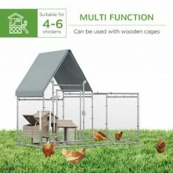 PawHut Walk In Chicken Run Large Outdoor Chicken Cage Coop W/ Cover 2 X 1 X 1.7m -PawHut Shop 48446198 5